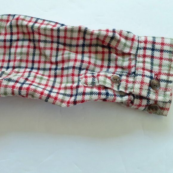 Children's Place Boys Shirt Button Down Red Blue Plaid Corduroy 24 Months - Picture 12 of 12